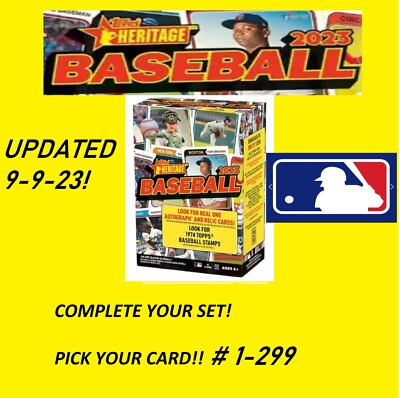 2023 Topps Heritage Baseball RC 1-299 PYC & Complete Your Set updated 9/9!-image