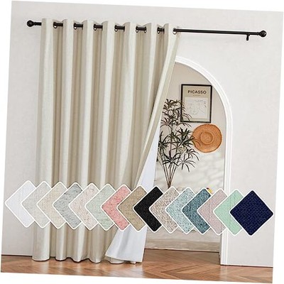  100% Blackout Curtain for Sliding Glass Door, 100