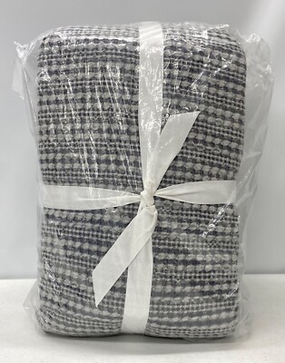 NEW Pottery Barn Honeycomb Cotton FULL/QUEEN Duvet Cover~Gray-image