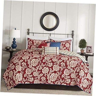  Lucy 100% Cotton Quilt Set Floral Print, Double Sided Stitching, All Season, -image