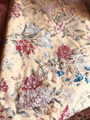 Pottery Barn Elodie Mum Duvet Cover Yellow Queen 2 Euro Shams Floral 3p Rare-image
