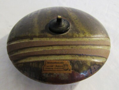 VINTAGE MID CENTURY KERAIMIK STUDIO SIGNED FLYING SAUCER SHAPED POTTERY-image