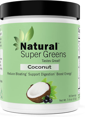 Natural Super Greens Powder Organic| Green Supplements| Great Tasting Fruits and-image