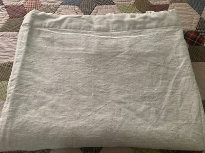 Pottery Barn Emery Linen Curtain Panel 100x84 Blackout Oatmeal Back Tabs-image