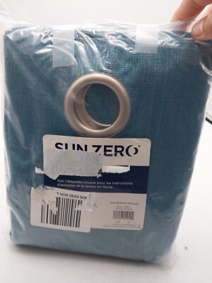 Sun Zero Panel Curtain Grommet 50.x 108in Teal Blue -image