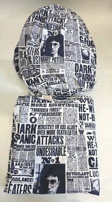 Harry Potter PB Teen Queen Sheet Set Flat & Fitted Daily Prophet Newspaper Print-image