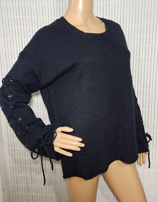 Dip Long sleeve Blouse For Women Size Large Color Black 10%Wool   ^-image