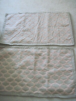Signature Madison Park Pillow Shams Taupe Pink Button Closure 38 1/2