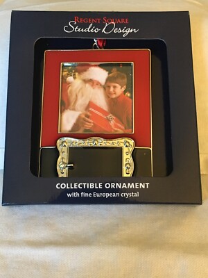 REGENT SQUARE STUDIO DESIGN SANTAS BELT  ENAMEL FRAME CHRISTMAS HOLIDAY ORNAMENT-image