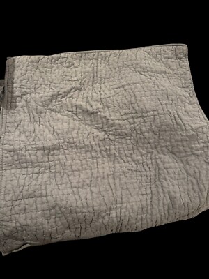 Lot Of Two Pottery Barn European Sham Covers. Grey Cotton Linen-image