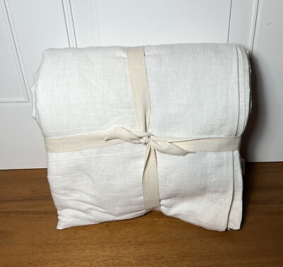 Pottery Barn/Villa Caprina Linen Cashmere Duvet Cover  White King/Cal.King-image