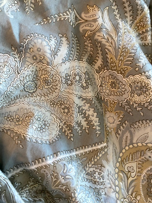 Pottery Barn Caesarea Paisley Duvet Cover  Blue Gray Sz Full/Queen EUC Retired-image