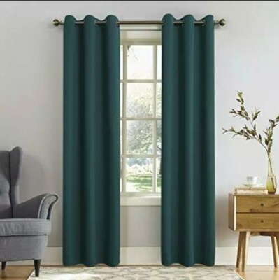Sun Zero Easton Blackout Energy Efficient Grommet Curtain Panel, 40x108, Teal-image