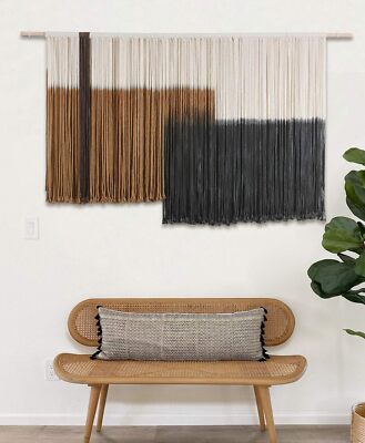 Wall Hanging Large Dip Dye Tapestry Fiber Wall Art Boho Bedroom Décor59''W*35''L-image