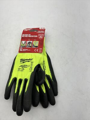 Milwaukee Gloves XL Cut Level 2 High-Visibility Polyurethane Dipped 48-73-8923-image