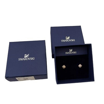 SWAROVSKI Tactic Pierced Earrings Square Rose Gold 1179793 with Original Boxes-image