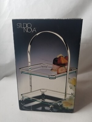 Vintage Studio Nova Silver Accent Two Tier Server New In Box 641265 LP006/652 V9-image