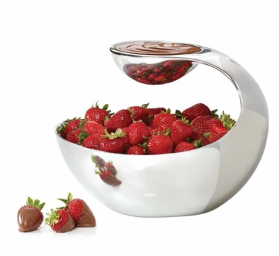 Nambe Large Scoop Server Chip Dip MT0253 By Wei Young Classic Silver Alloy-image