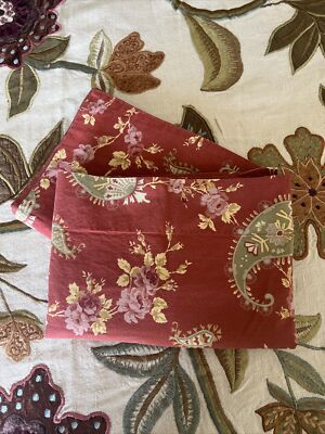 Pottery Barn FLORENCE Rust Paisley EURO SQUARES Pillow Sham Pair 26”x26”-image