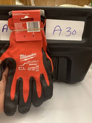 Milwaukee 48-22-8932 Cut Level 3 Dipped Work Gloves - Large New Free Shipping-image