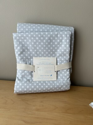 Pottery Barn Kids Twin Duvet Grey With White Polka Dots -image
