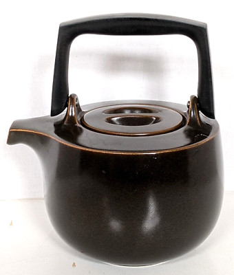 Vintage Rosenthal Studio Linie Dark Brown Ceramic Teapot Germany Circa 1970's-image