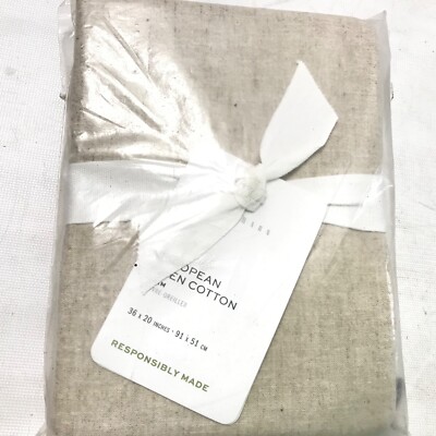 (1) Pottery Barn European Linen Cotton Pillow Sham King Oatmeal ( FOR DUVET) New-image