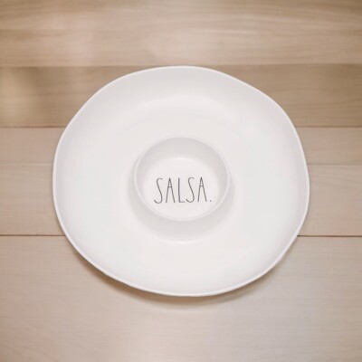 Rae Dunn Chip and Dip Serving Tray Platter “SALSA” Melamine-image
