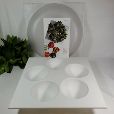 Tupperware WHITE Acrylic Preludio Entertainment Serving Center Elegant Party Dip-image