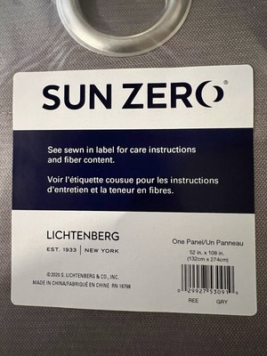 Sun Zero Lichtenberg Curtain Oslo Grommet Theater Grade Blackout 2 Panels 108