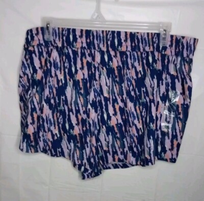 Dip Womens Lined Running Shorts Blue Purple Orange Abstract Elastic Waist XXL-image