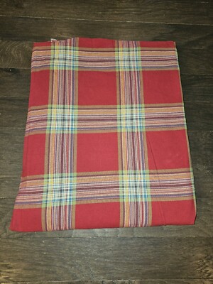 Pottery Barn BLAKE Red Plaid California King Cotton Duvet Cover RARE HTF-image
