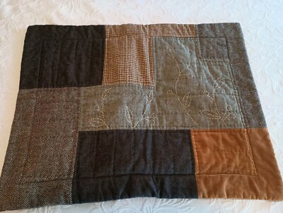 Pottery Barn Plaid Tweed Velvet Standard Pillow Sham-image