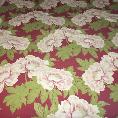 Pottery Barn Sydney Full/queen Duvet Cover Red Raspberry Pink White Peony Floral-image