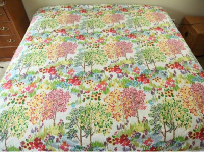 Pottery Barn Full Queen Woodland Tree Paint By Number Duvet Cover Organic Cotton-image