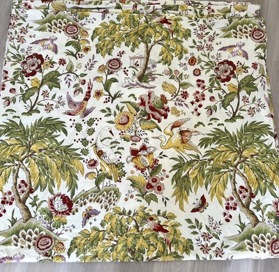 Pottery Barn Bird Botanical Fauna Duvet Cover Full/ Queen Organic Cotton-image