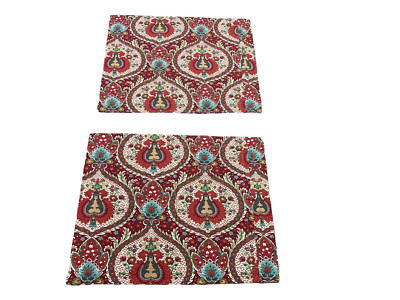 Pottery Barn Darcy Red Paisley Standard Pillow Shams, Set of 2, 26