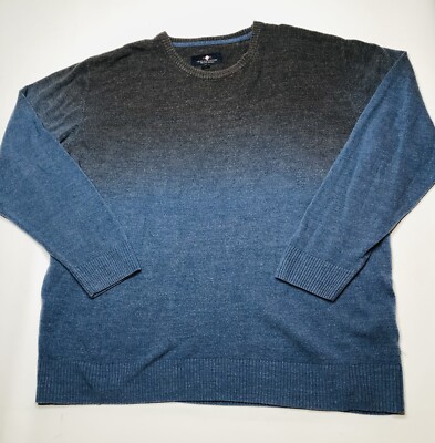 Argyle Culture Mens Crewneck Pullover Sweater Dip Dye Blue & Grey XXL Soft-image