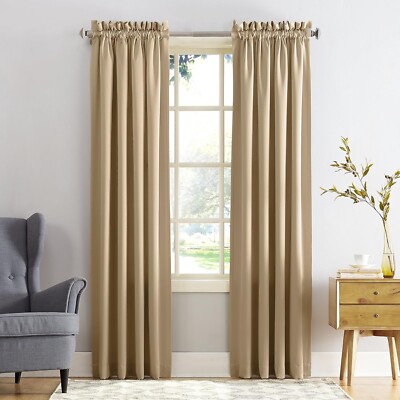 SUN ZERO BARROW ENERGY EFFICIENT ROD POCKET CURTAIN SINGLE PANEL,54