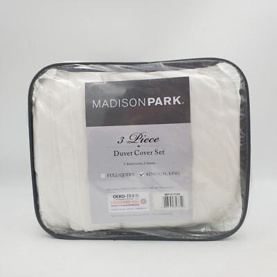 King Size Madison Park Duvet Cover + 2 Shams Violette Tufted Cotton 3 Pc Set -image