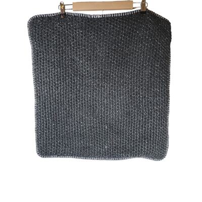 POTTERY BARN Black Thermal Sherpa Back Knit Pillow Sham EURO 23x23 -set of 2-image