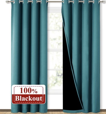 Blackout Curtain Set 2 Panels Grommet Thermal Insulated Room Darkening New-image