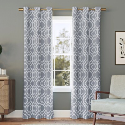 Sun Zero Eldon Trellis Print Blackout Grommet Curtain Panel, 40