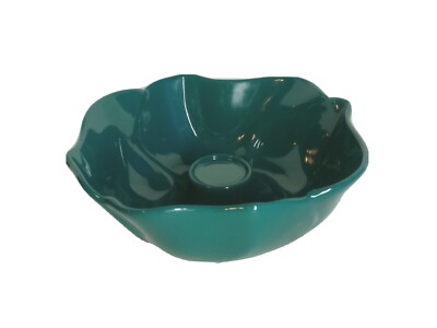 Vintage Haeger 415 Chip & Dip Bowl -LARGE BOWL ONLY- Teal Green 10.5