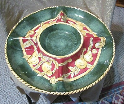 VTG 2000 American Atelier NOEL 3399 Large Chip&Dip ServingTray-14.75