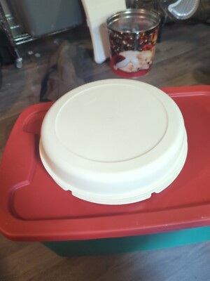 VTG Tupperware 13” Divided Veggie Fruit Dip Snack Party Tray 1665 Lid 1666-image