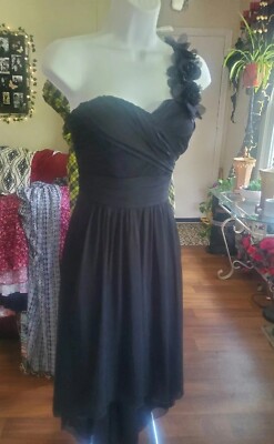 DB  Studio Dress Black Medium 8-10 One Shoulder Formal Mini-image