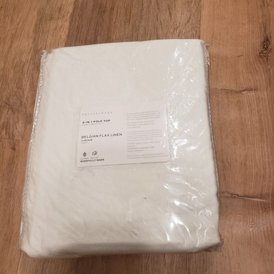 Pottery Barn Belgain Flax Linen Curtain 3 in 1 Pole Top Ivory 54