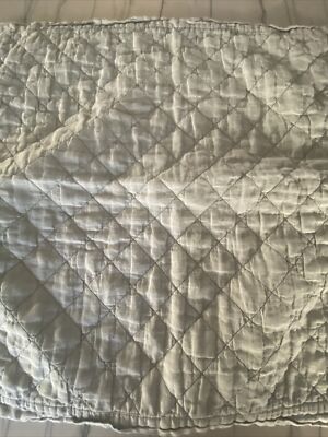 Pottery Barn Belgian Flax Linen ?? Mineral Blue ?? Diamond Euro Pillow Sham-image