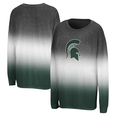 Women's Colosseum Black Michigan State Spartans Winkle Dip Dye Long Sleeve-image
